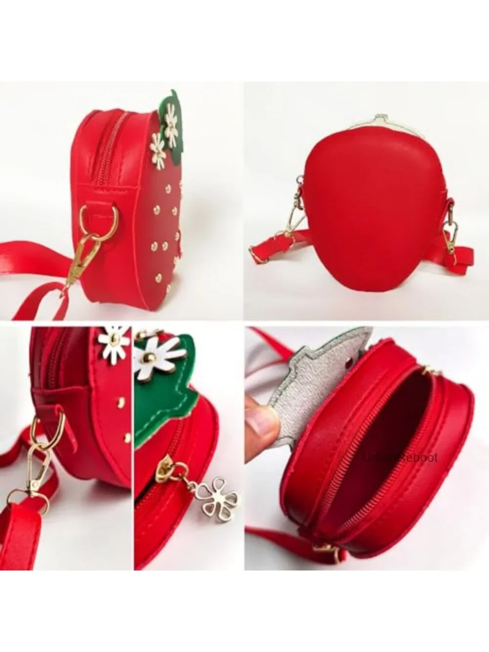 Girls Strawberry Crossbody Purse Mini Shoulder Bag with Sunglasses Gift Set